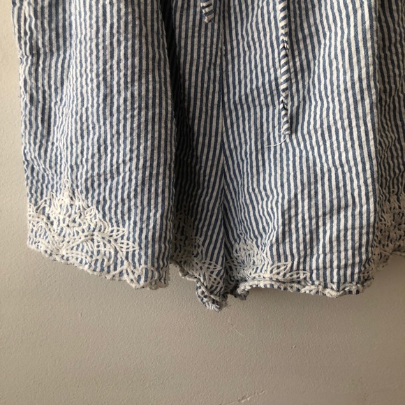 Urban Outfitters Striped Blue Embroidered Romper - Picture 5 of 9